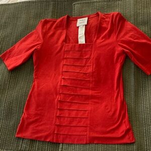 Akris Punto Square neck pleated front top W8